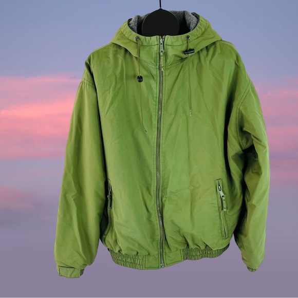 Cabelas Hooded & Stained Green Dad Jacket L - Picture 12 of 14